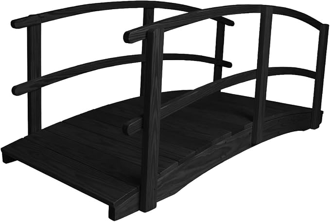 8 FT Black Amish Made Garden Bridge - Image 5