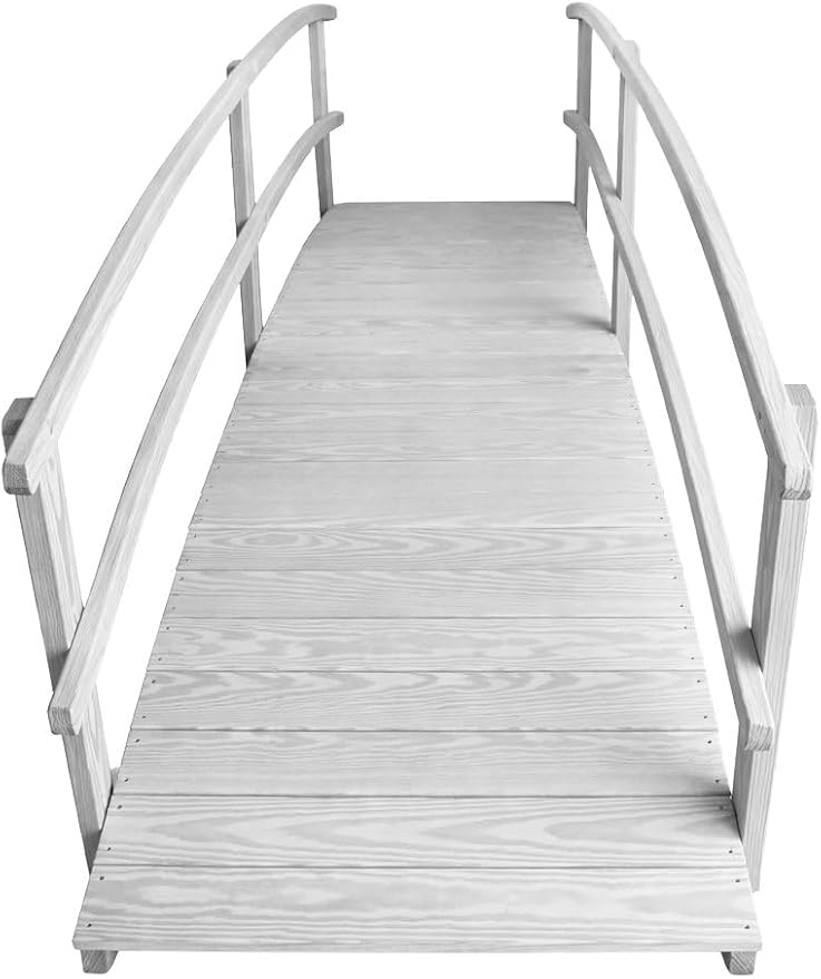 10 FT White Amish Made Garden Bridge - Image 4