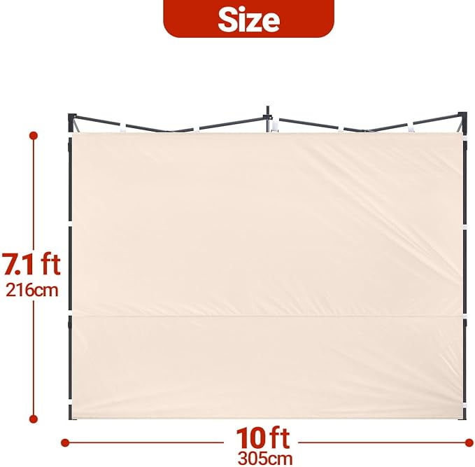 10x10 Canopy sidewalls, Pop Up Canopy Waterproof 99% UV Protection, Suits Pop - Image 4