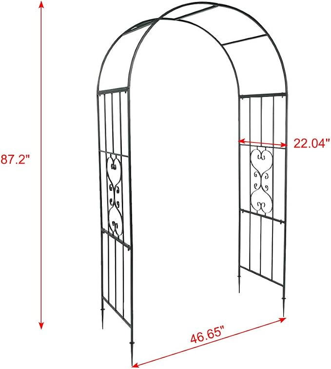 Garden Arbor, 7.3FT Metal Arbor Trellis - Image 7