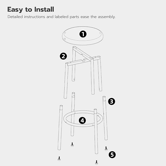 HOOBRO Bar Stools Set of 2, Bar Stools - Image 8