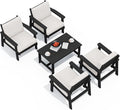 SERWALL Outdoor Patio Furniture Set, 5 Piece HDPE Patio Conversation Sets by SERWALL