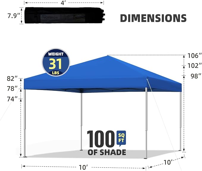 10x10 Instant Pop Up Canopy Tent - Image 2