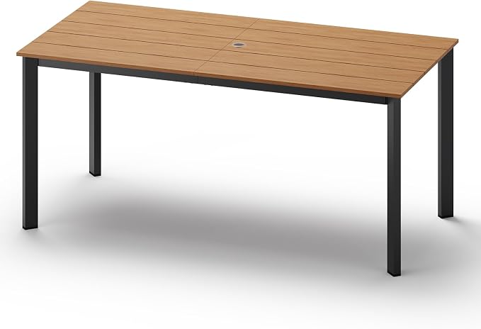 Outdoor Patio Dining Table, Aluminum & HDPS Outdoor Table by ComfCove