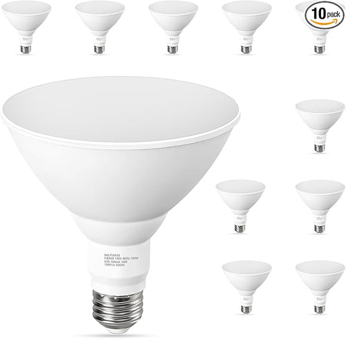 10 Pack PAR38 LED Flood Light Bulbs Outdoor, 100W Equivalent, Daylight White by GvvooHome