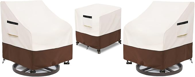Patio Furniture Set Covers for 3 Piece Outdoor Bistro, Waterproof 100% Outdoor by Aacabo