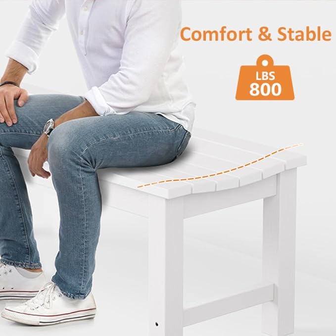 Outdoor Bench, 2-Person Patio Backless Bench Holds up to 800lbs, Weatherproof - Image 8