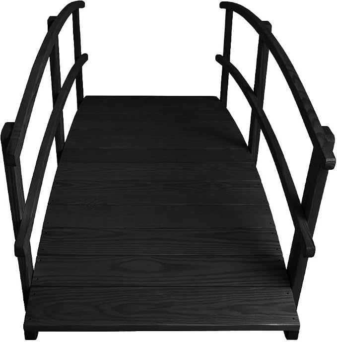 8 FT Black Amish Made Garden Bridge - Image 6