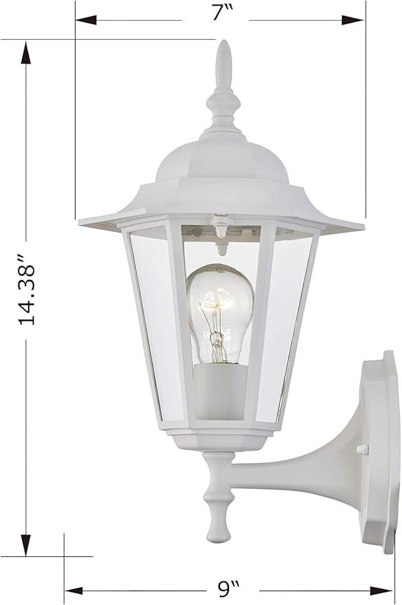 WISBEAM 2 Pack Outdoor Wall Light, E26 Base 60W Max, Metal Housing Plus Glass - Image 4