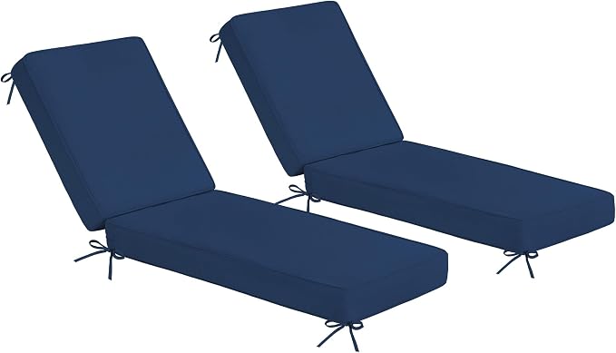 Sundale Outdoor Olefin Chaise Lounge Cushion Set of 2, Water-Resistant Patio by SundaleOutdoor