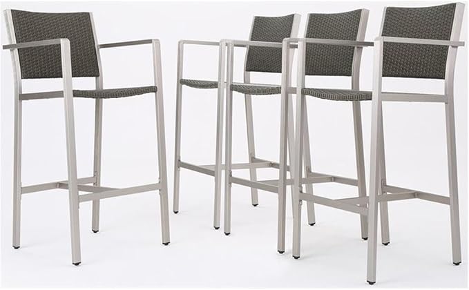 Christopher Knight Home Cape Coral Outdoor Wicker Bar Stools, 4-Pcs Set by ChristopherKnightHome
