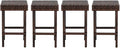 24 inch Counter Height Rattan Wicker Bar Stools Set of 4, Bistro Pub Backless by Unknown