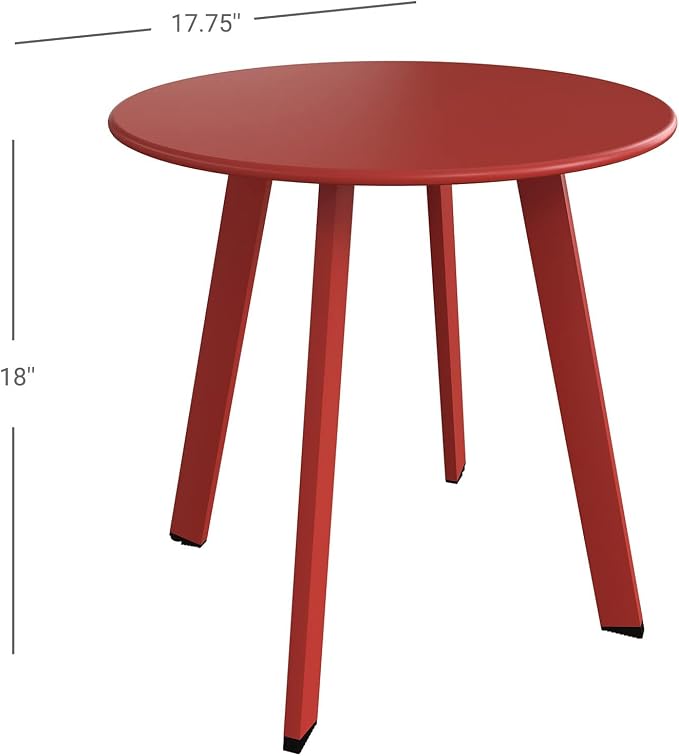 Grand patio Round Steel Patio Coffee Table Weather Resistant Nesting Tables - Image 8