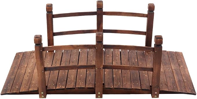 5 ft Garden Bridge, Classic Wooden Arch - Image 3