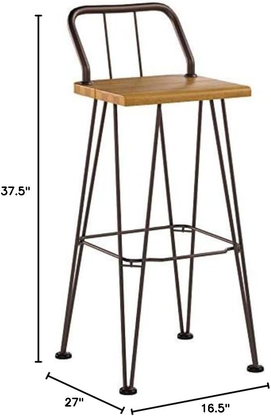 Christopher Knight Home Leonardo Outdoor Industrial Acacia Wood Barstools - Image 10