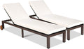 Tangkula 2PS Patio Chaise Lounge Chair, Outdoor Rattan Lounger Recliner Chair by TANGKULA