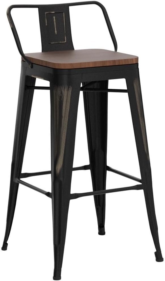 Andeworld Bar Stools Set of 4 Counter Height Stools Industrial Metal Barstools - Image 5