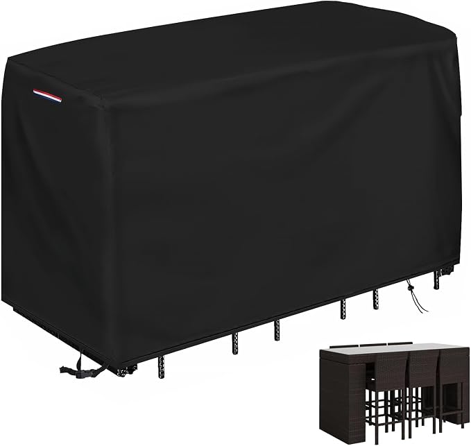 Patio Bar Height Set Cover, Waterproof Outdoor Swivel Bar Set Cover by Yourpatiocoverexpert