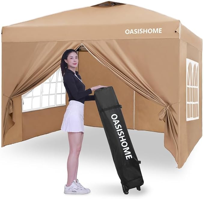 OASISHOME Pop-up Gazebo Instant Portable Canopy Tent 10'x10', by OASISHOME