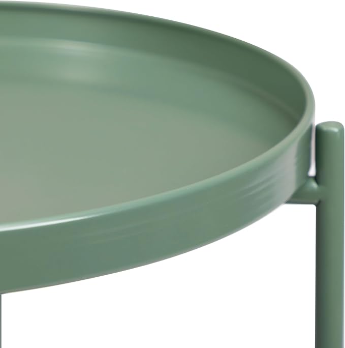 HollyHOME 2-Tier Round Side Table, Outdoor Small Folding Accent Stand - Image 9