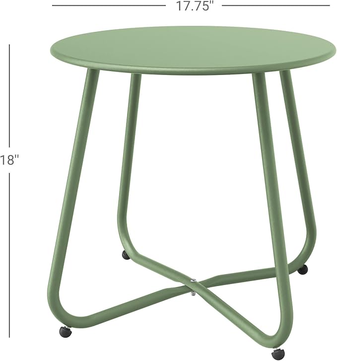 Grand patio Outdoor Side Table 18-inch Round End Table Accent Table - Image 3
