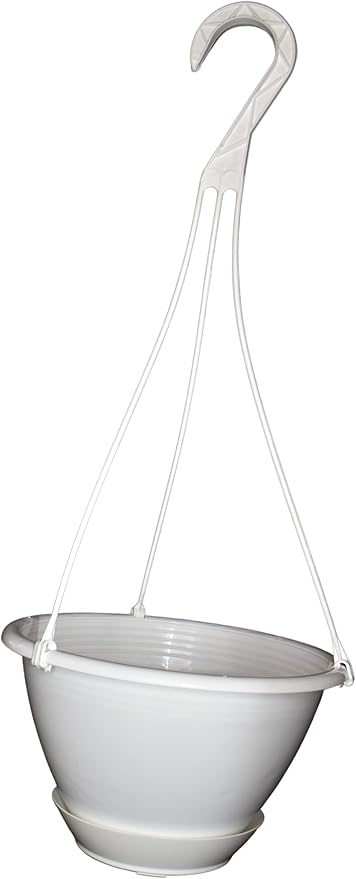 8 inchWhite Plastic Hanging Basket by Unknown