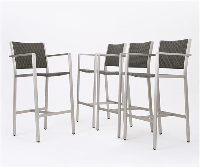 Christopher Knight Home Cape Coral Outdoor Wicker Bar Stools, 4-Pcs Set - Image 3