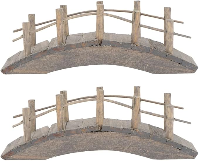 2Pcs Miniature Wooden Arch Bridge - Image 7