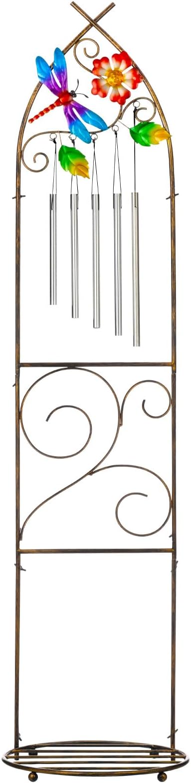 Garden Trellis with Plant Stands, 48” Metal Detachable Dragonfly Plant Pot - Image 2