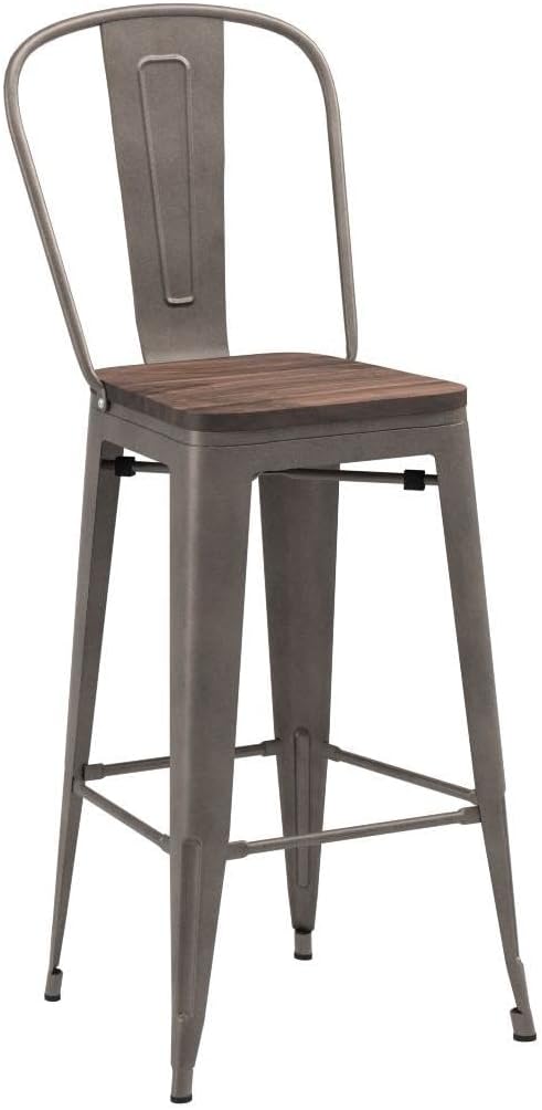 Yongqiang 30 inch Metal Bar Stools Set of 4 Bar Height Stools Kitchen Island - Image 4