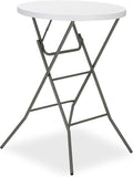 32" Round Folding Table, Portable Bar Height Folding Table by GlowitLian