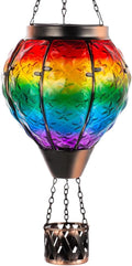DREAMSOUL Rainbow Hot Air Balloon Solar Lantern, Metal & Glass Solar Lantern by DREAMSOUL