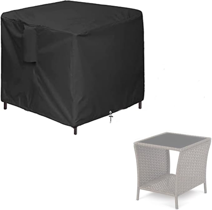 Outdoor Wicker End Side Tables Cover by Aidetech