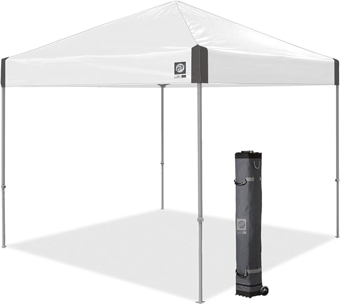 E-Z UP Ambassador Instant Pop Up Canopy Tent, Roller Bag and 4 Piece Spike Set by InternationalE-ZUPInc