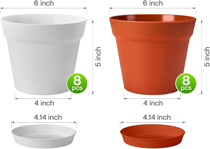homenote Plant Pots, 6 Inch Flower Pots - Image 4