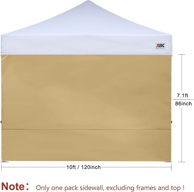 ABCCANOPY Instant Canopy SunWall 10x10 FT, 1 Pack Sidewall Only, No Frame or Top - Image 2