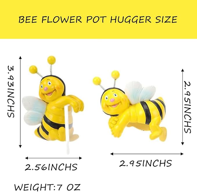 2-Piece Set Bees Pot Huggers for Planters, Climbing Bee Flower Pot Hugger - Image 2