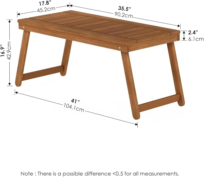 Furinno DALAM Patio Table, Folding Outdoor Side Table - Image 3