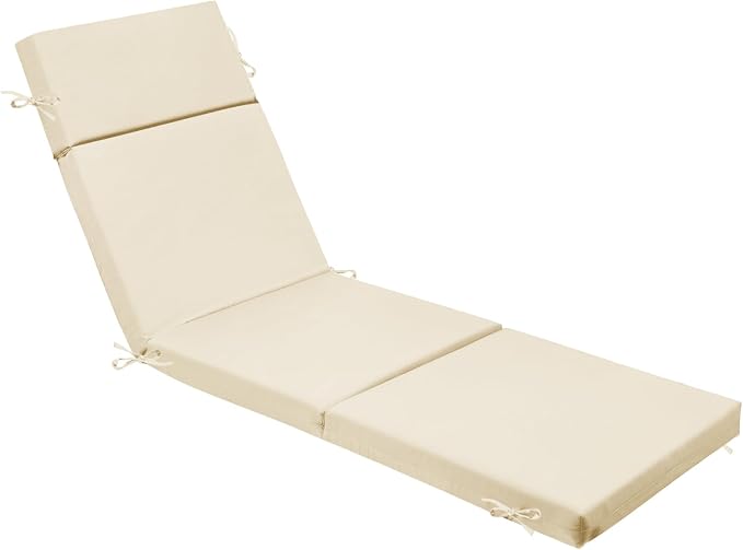 Outdoor Chaise Lounge Cushion 72" x 21" x 3", 4-Section Folding Patio Lounge by VOGVOG
