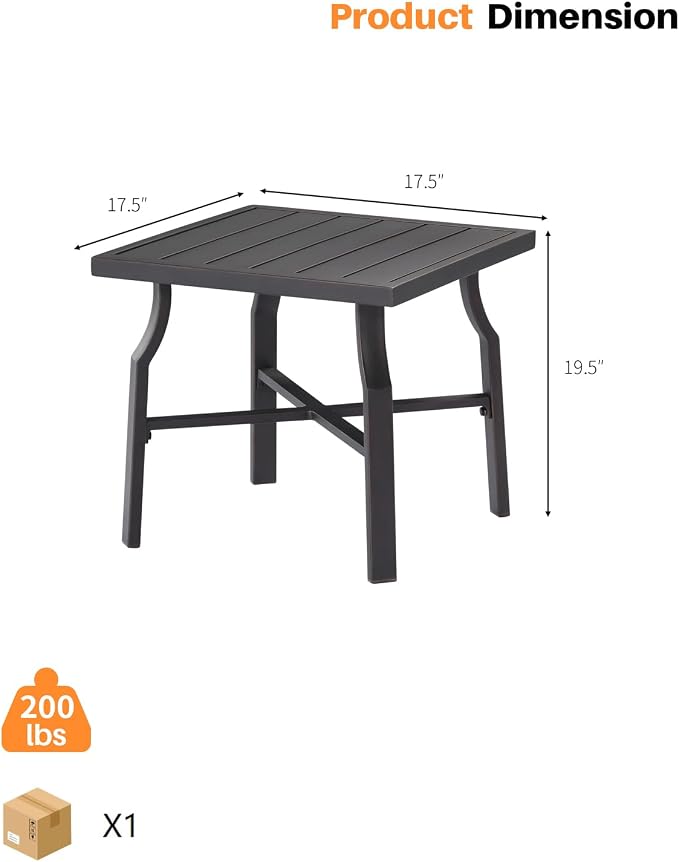 Patio Side Table, Aluminum Outdoor Pool Side Table - Image 3