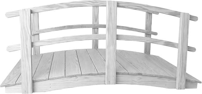 6 FT White Amish Made Garden Bridge by Unknown