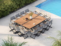 Grand patio 16-Piece Outdoor Dining Set, 14 Extra-Wide Folding Chairs & 2 by GrandPatio