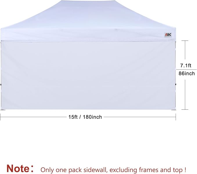 ABCCANOPY Instant Canopy SunWall 10x15 FT, 1 Pack Sidewall Only, No Frame or Top - Image 2