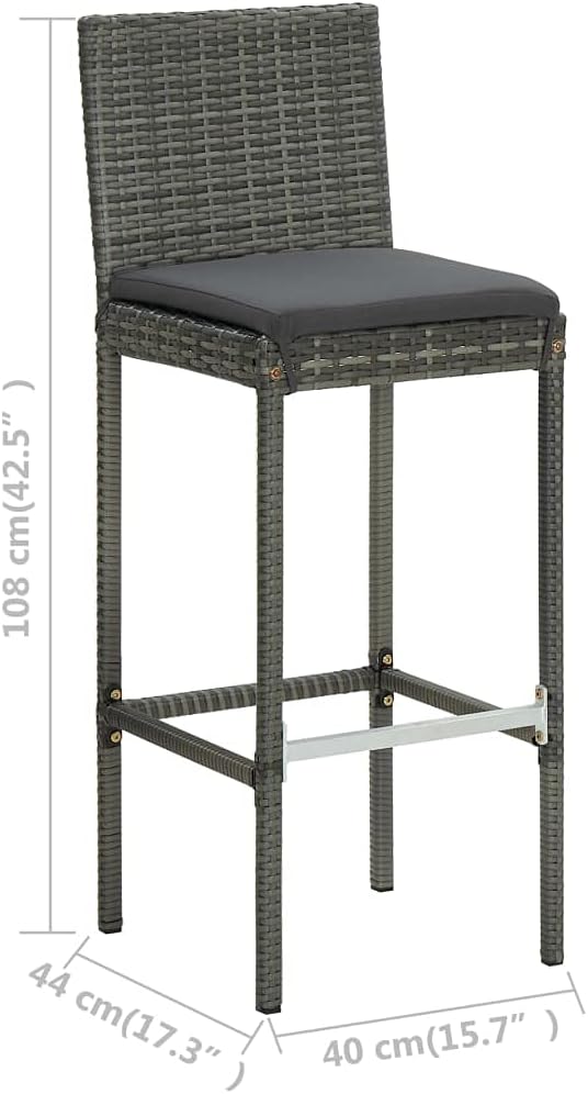 vidaXL 3 Piece Outdoors Patio Bar Set - Image 9