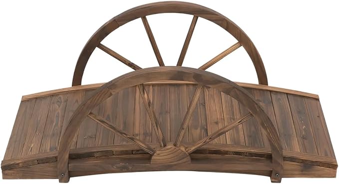 3.3ft Arched Wooden Garden Bridge - Image 5