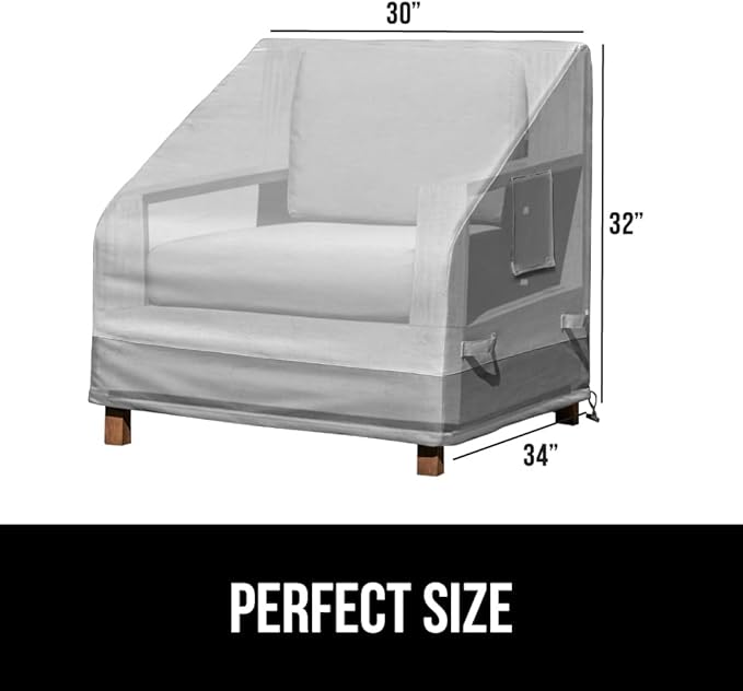 GORILLA GRIP Waterproof Medium Outdoor Patio Chair Cover, 30 Inch, Heavy Duty - Image 6
