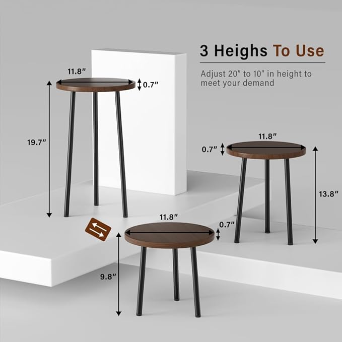 Plant Stand Indoor 2 Pack: Plant Table 14''&20'' Wooden & Metel Heavy Duty - Image 2