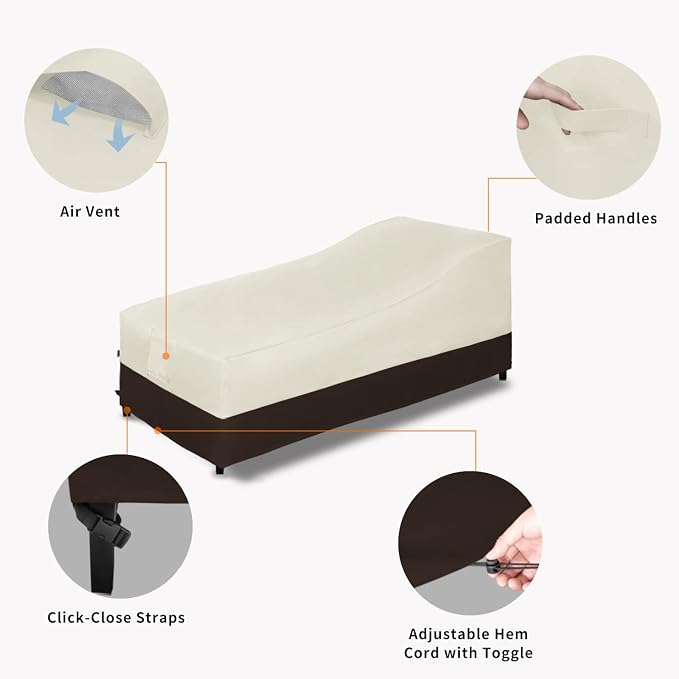 Easy-Going Waterproof Outdoor Chaise Lounge Cover, Heavy Duty Patio Lounge - Image 4