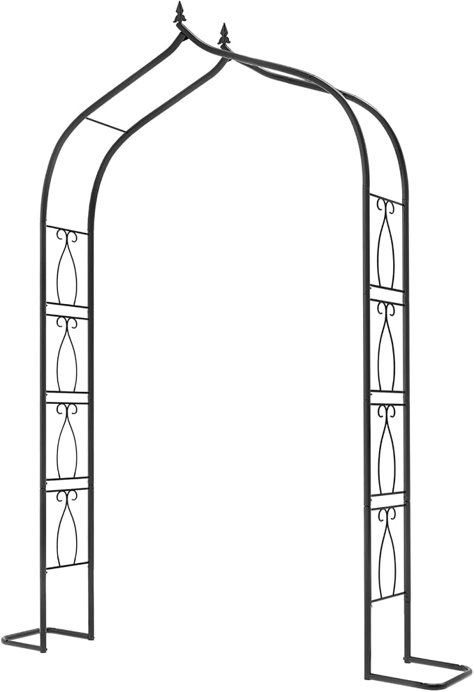OUSHENG 7FT Garden Arch Trellis, Outdoor Steel Arbor by OUSHENG