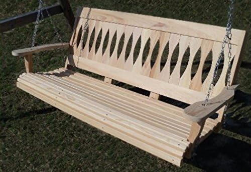 Mission Style 5 Feet The Hourglass/Diamond Back and Contoured seat Porch Swing - Image 2